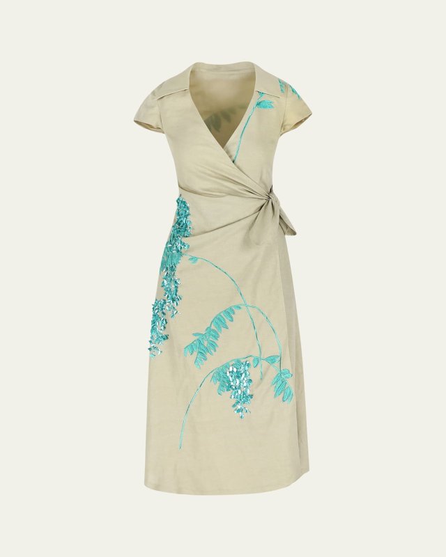 Embellished Wrap Dress